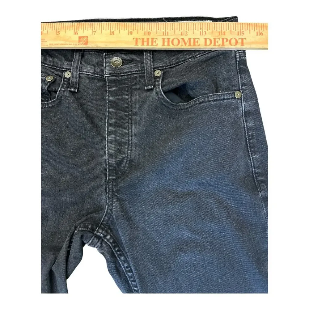 Rag & Bone Fit 2 Slim Jeans Men’s 30 Black Denim Button Fly Excellent Condition